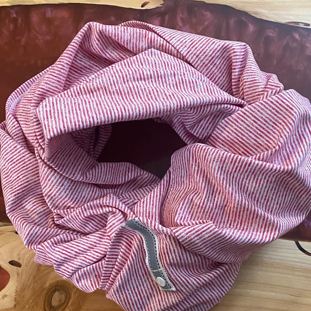 lululemon original Vinyasa scarf in red and white hyper stripe
